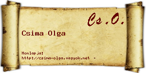 Csima Olga névjegykártya